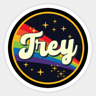 Trey // Rainbow In Space Vintage Style Sticker